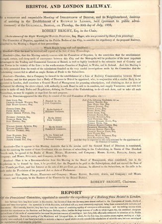 Bristol and London Railway 1833