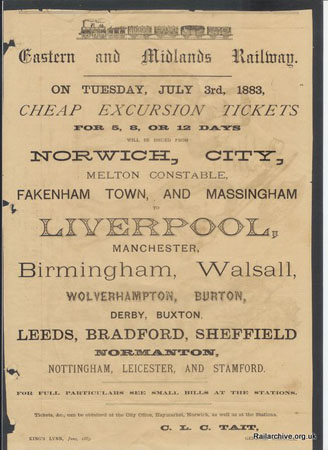 Eastern & Midlands Railway advert-1