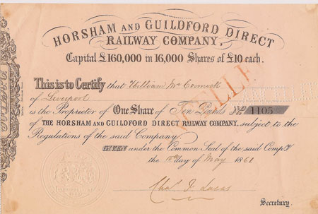 Horsham and Guildford Direct Railway share